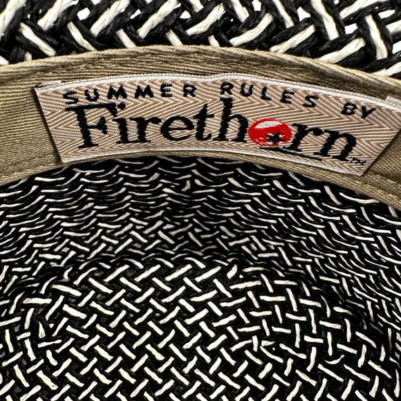 Vintage Firethorn women’s Woven Straw Hat “champion Hills” black & tan - Picture 5 of 7
